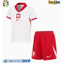 Maglie da calcio Polonia Prima Maglia Bambino Europei 2024 Manica Corta (+ Pantaloni corti)